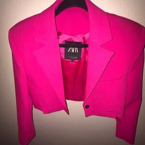 Zara Pink Blazer Jacket with Tailored Fit